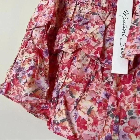 NWT Mustard Seed Smocked Waist Ruffled Floral Skort - Picture 3 of 5